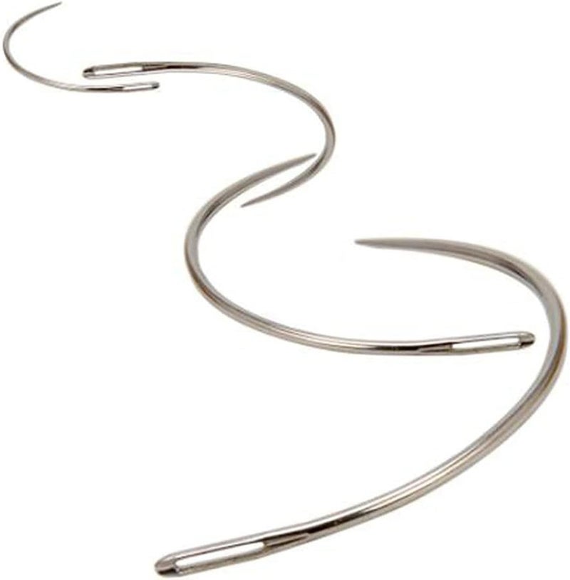 PETCTN 4 Pcs Silver Curved Leather Sewing Needles, Heavy Duty, Set for Weaving, Crafts & Repairing - Image 4